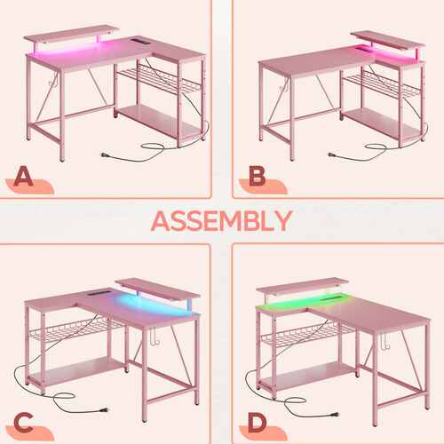 型办公桌个存储落电脑桌可逆42办公桌的卧室架和 l挂钩用带小角