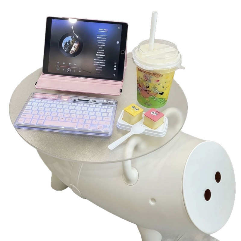 现货欧式小猪创意卡通茶几奶油风摆件边几沙发家居装饰批发