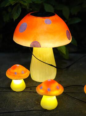 跨境太阳能蘑菇led灯串户外庭院花园草坪布置草坪防水景观装饰灯