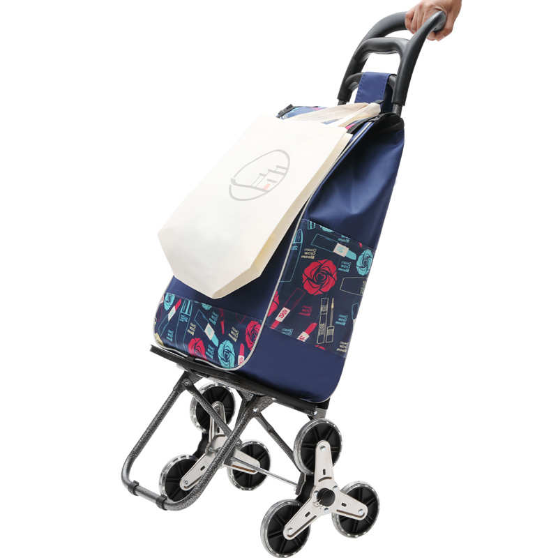 便携购物爬楼梯买菜车小拉车家用可折叠轻便手拉杆拖车老人手推艺