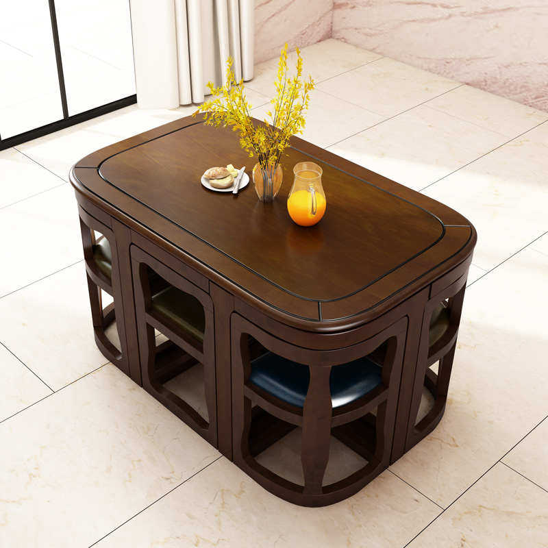 简约高档餐桌椅组合实木小户型家用餐桌椅省空间隐藏餐桌中式实木,住宅家具,实木餐桌,淘宝优惠券,粉丝福利购,淘宝优惠卷