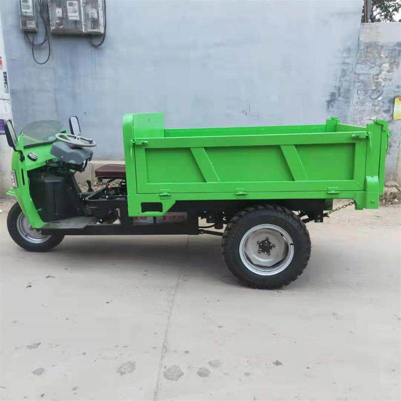 农用时风后桥电启动自卸车 建筑工地小型柴油翻斗三轮车