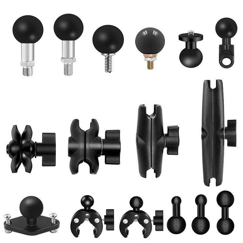 铝合金球头支架25mm摩托车手机导航支架底座运动相机后视镜配件