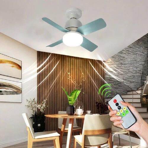 E27 Socket Ceiling Fan Light with Remote Control 14W