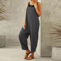 Womens Casual Cotton Adjustable Summer Bib Overalls thumbnail 2