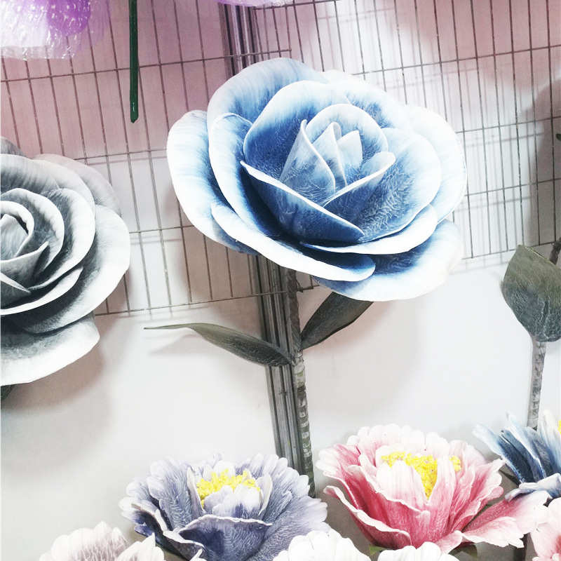 高档仿真玫瑰假花  欧式婚礼花墙婚庆橱窗背景布置大型仿真花批发