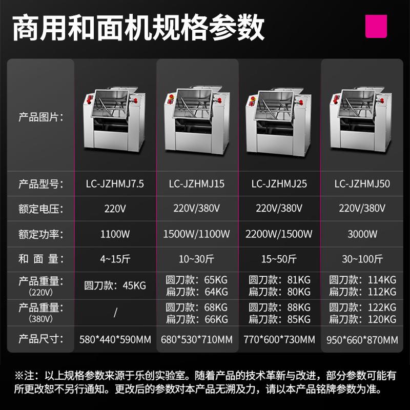 乐创和面机商用揉面机搅拌打面机不锈钢大容量25公斤全自动活面机