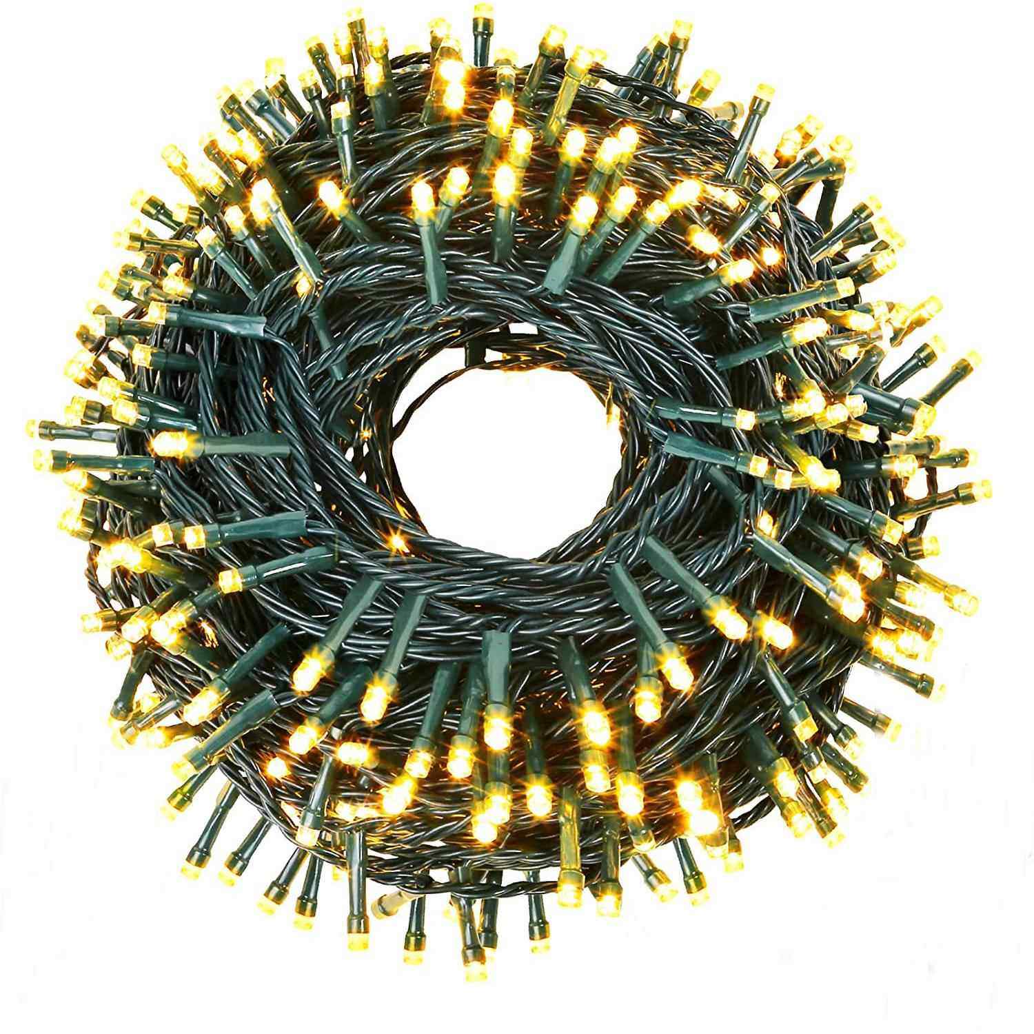 耶诞树灯led小彩灯闪灯灯串耶诞节装饰插电墨绿线 线户外防水灯灯