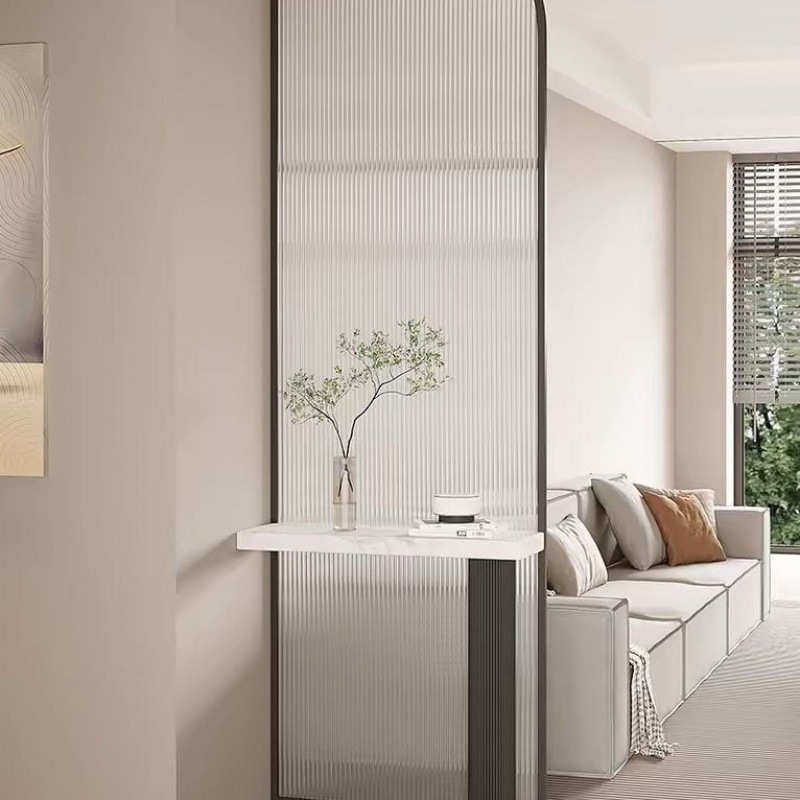 台入户新款洗手客厅隔断奶油遮挡玻璃屏风