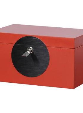 高档新收中式属带锁纳首饰盒摆件 样金板房卧室梳妆台烤装漆饰工