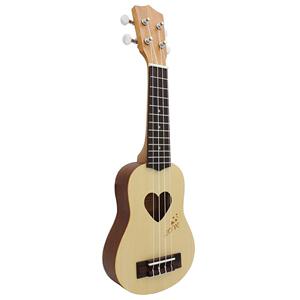 厂家直销17寸尤克里里乌克丽丽初学者入门心型ukulele四弦小吉他