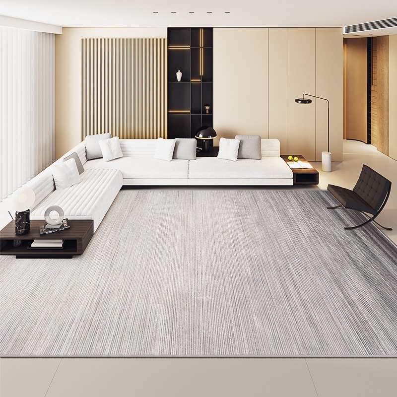 床黑垫茶几毯灰色前现代客厅奢简约耐脏卧室地毯高级地大宅轻白灰