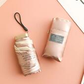 超轻小巧迷你可携式 六折伞防晒抗UV玫瑰金胶晴雨两用遮阳遮阳伞