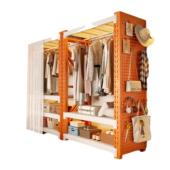 开放式 落地置物架衣帽架出租房货架衣柜 衣架卧室收纳柜子简易组装