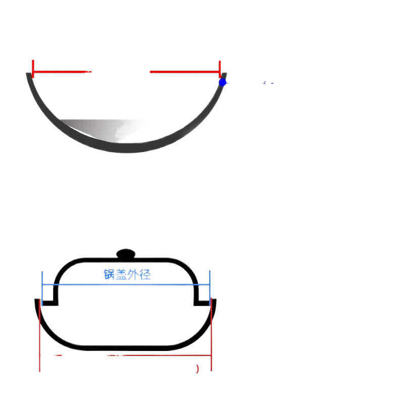 锅盖 家用蒸锅盖子高盖不锈钢加高盖圆形炒锅铁锅26cm28高拱盖热