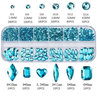 SS4 Lake SS16 Dimond Blue Nail Luxury Shape Mixed Jewelry