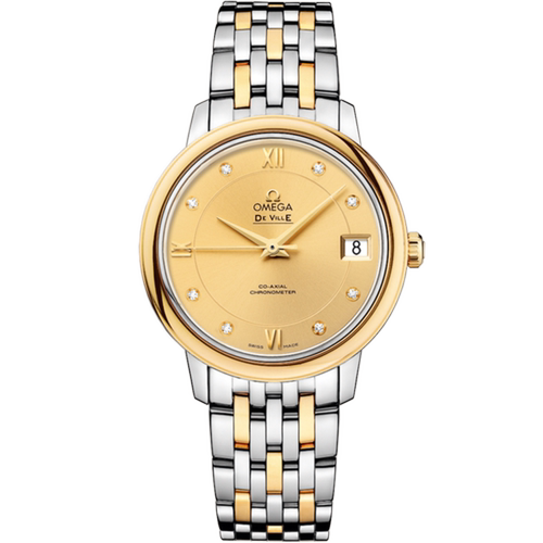 盒证[9.8新]欧米茄碟飞间金自动机械手表女表424.20.33.20.58.001