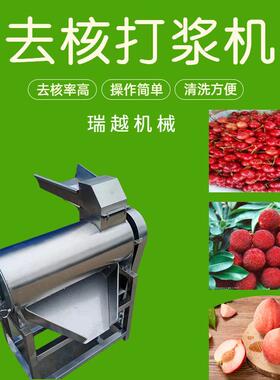 大型红枣去核打浆机商用李子去核打浆设备多功能葡萄去梗打浆机