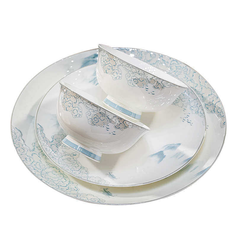 碗碟套装家用组合高档中式景德镇陶瓷乔迁骨瓷餐具活动礼品批发