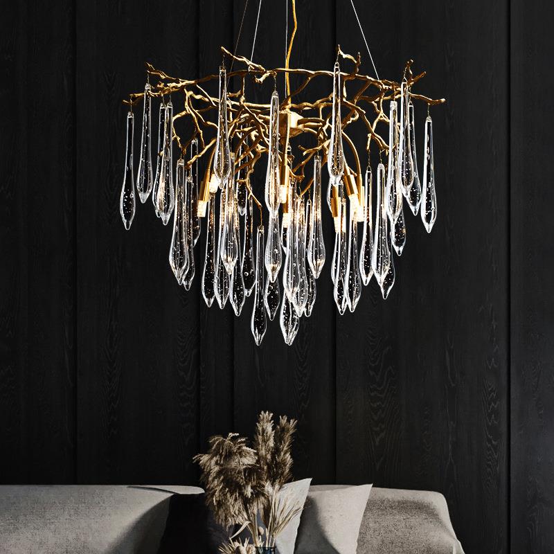 Serip法式奢晶吊灯别墅大轻气全铜餐客厅灯HS厅水后现代艺术卧室