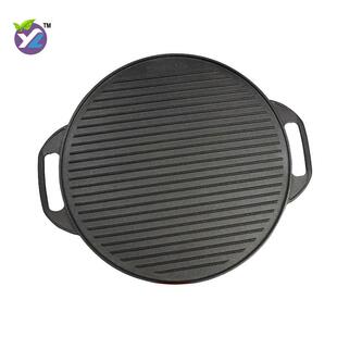 铁板烧盘烤肉煎鱼锅铸铁鏊子牛排煎锅平底锅煎烤盘商用家用煎饼锅