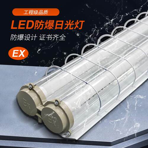 国T8LED防0爆灯 1.米单双管工厂隔爆灯罩4W标全套FB08日光三2防支