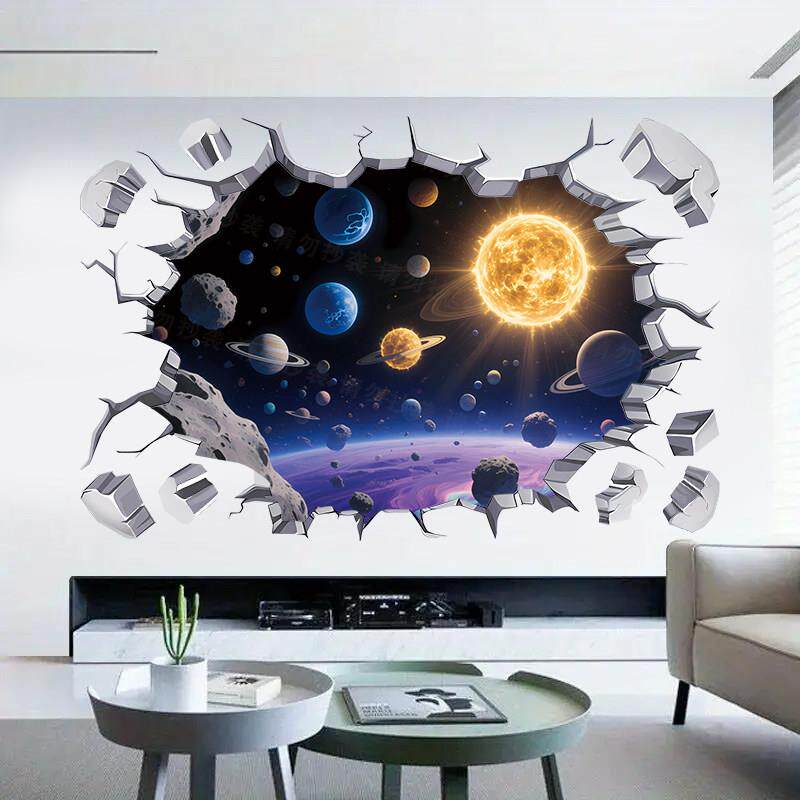 3d立体墙贴纸贴画屋顶吊顶天花板装饰墙自粘星空顶部遮丑翻新改造