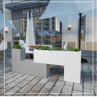 长方形户外铁艺花槽围栏咖啡厅奶茶餐厅隔断园艺庭院花箱组合树箱