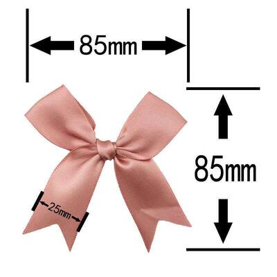 (50 Pcs/pack) 85*85mm Fresh Pink Ribbon Bows Small Size Sati