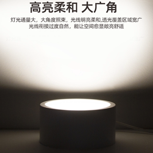 筒灯简约黑白玄关走廊商用餐厅饭店圆形吸顶式 优选led明装 天花灯