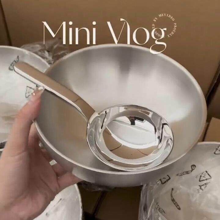 螺蛳粉大头勺304不锈钢西瓜勺短柄短把韩式汤勺家用勺子盛汤个人A