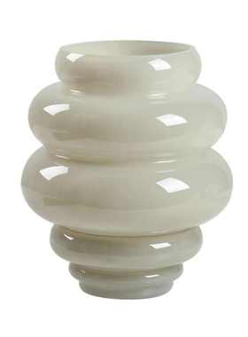 现代简约几何艺术层叠圆圈玻璃花瓶样板房客厅餐桌插花工艺品摆件