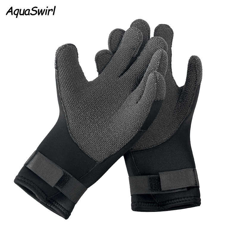 5MM凯夫拉手套潜水手套浮潜手套防割耐磨冬泳手套超弹CR涂钛手套