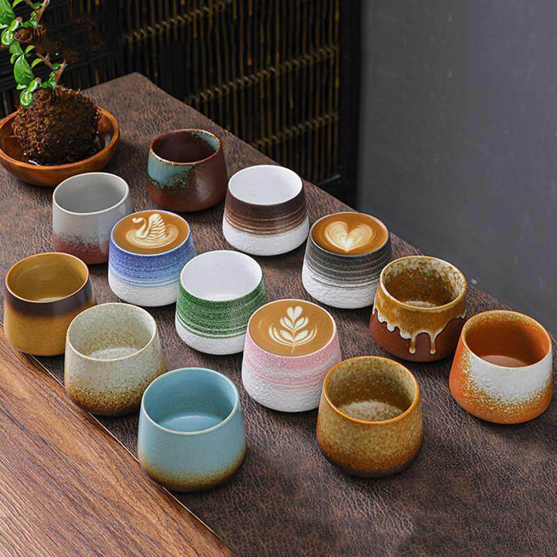 跨境陶瓷咖啡杯手冲咖啡分享杯拿铁咖啡杯澳白杯简约陶瓷水杯家用