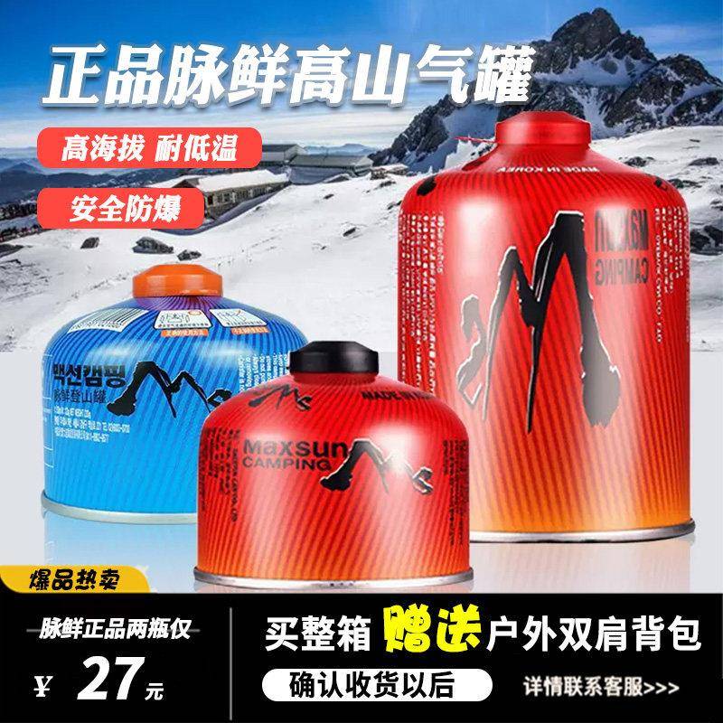 脉鲜户外扁气罐便携式高寒高山野外野炊野营炉具专用扁罐登山罐