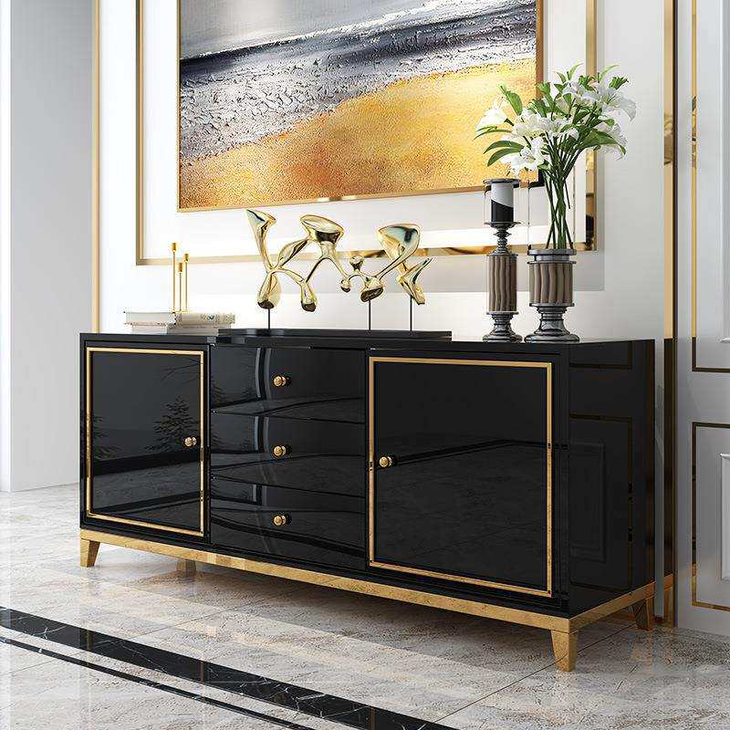 轻奢客厅卧室电视柜高款现代简约小户型房间烤漆高柜餐边柜玄关台