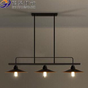 54322风格 台铁艺具卧室书房酒 乡简约餐灯厅吊灯3头复古tb 美村式