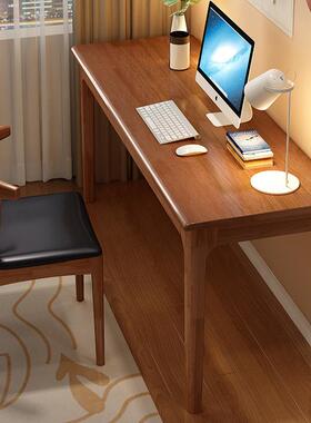 北欧实木书桌小户型40/45cm办公桌家用学生写字桌卧室靠墙电脑桌