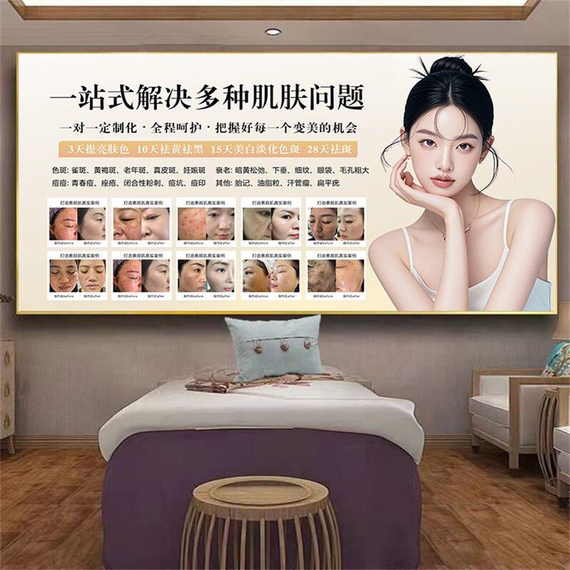 美容院皮管护理挂画 画养生背景墙壁装饰画 画祛斑肤祛SIT痘减肥