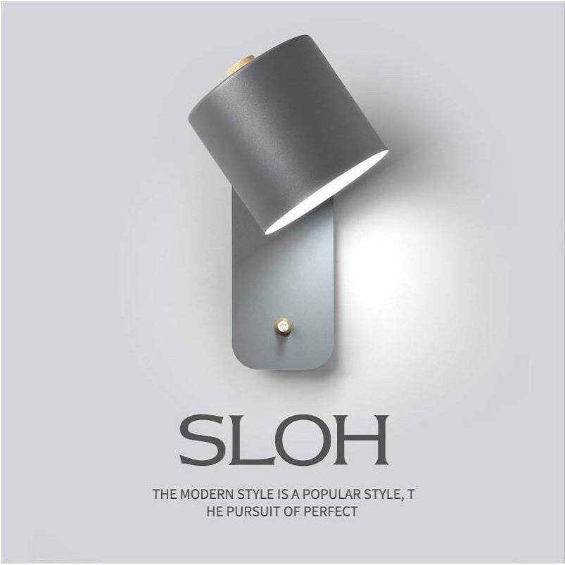 北欧床头灯卧室房间床前护眼室内可旋转带开关阅读灯新款壁灯