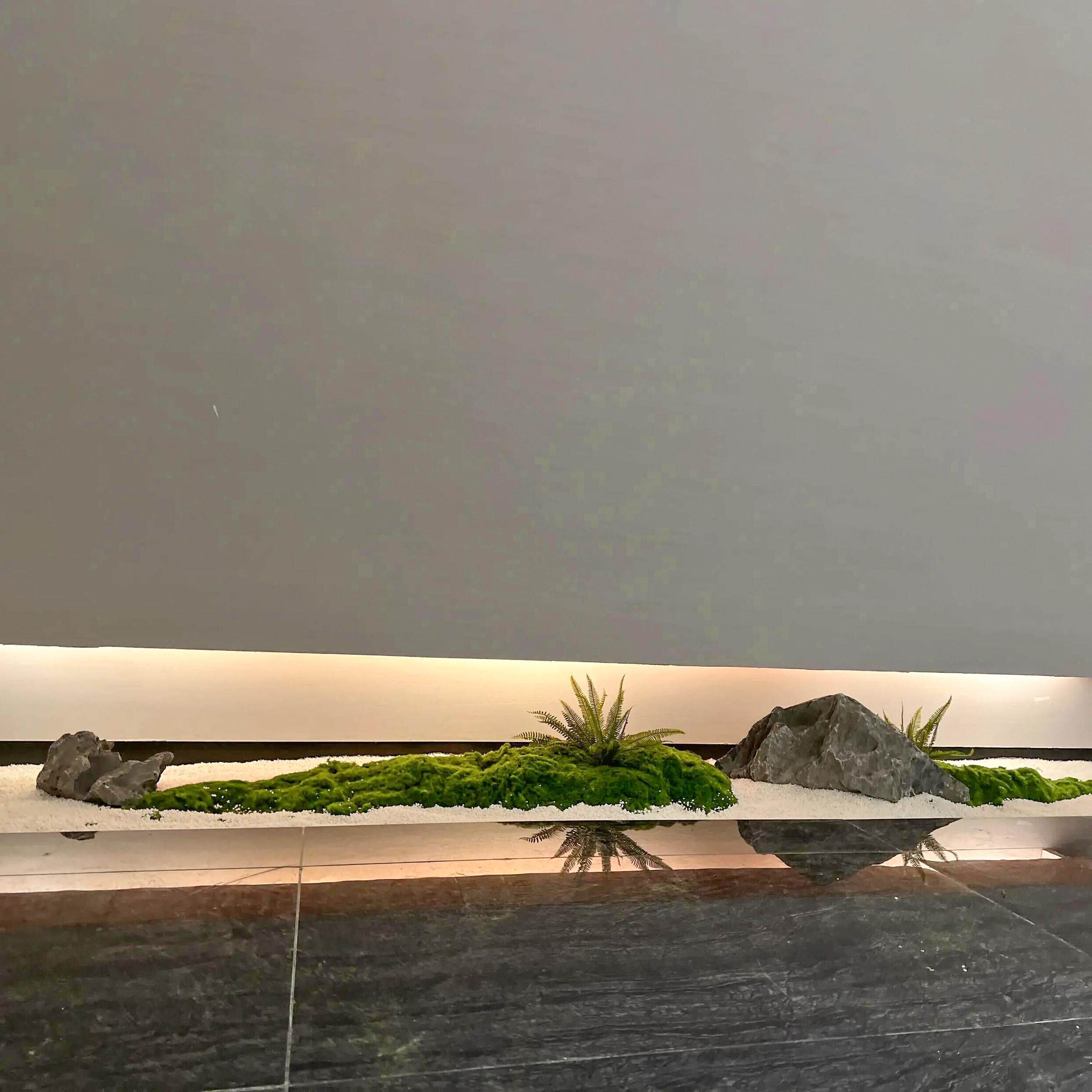 彷真绿色植物组合枯山水造景室内玄关墙角装饰商场橱窗假苔藓花槽