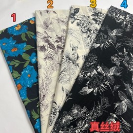 真丝绒印花雪纺面料柔软不透夏季连衣裙半身裙雪纺衫服装布料