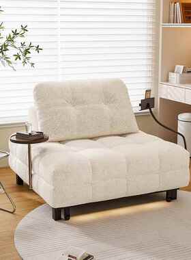 海绵款风发床奶油多功能可折叠沙沙发小户型网红可伸缩阳HG023-15