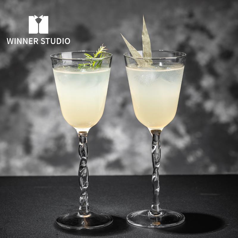 CT03喇叭麻花高脚杯创意鸡尾酒杯高颜值香槟杯甜酒杯微醺调酒杯子