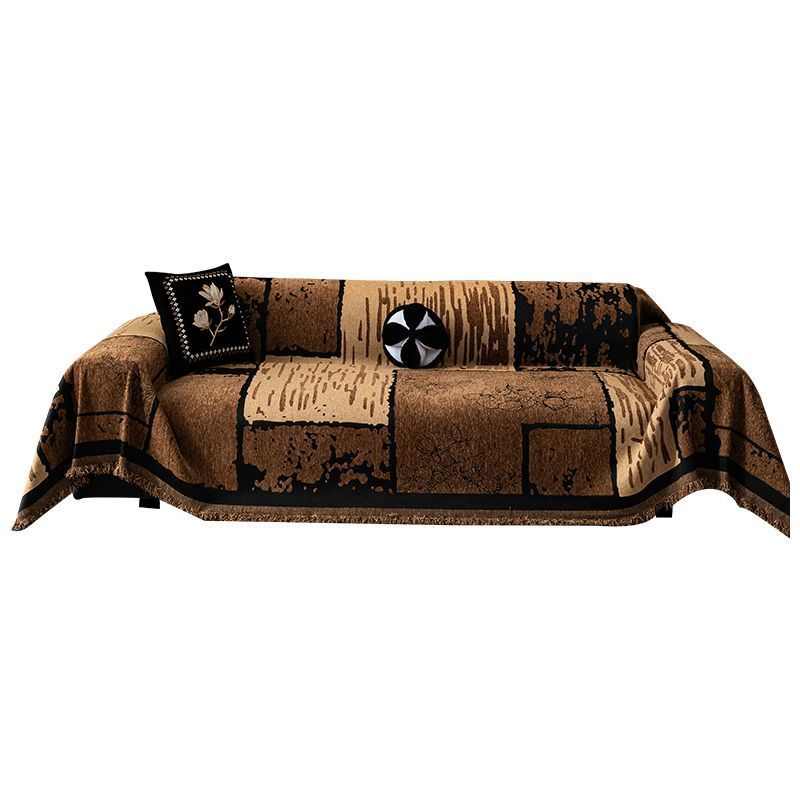 巾新款坐垫四季沙发通用咖啡色高级全l1s盖盖布罩感一整张套2024