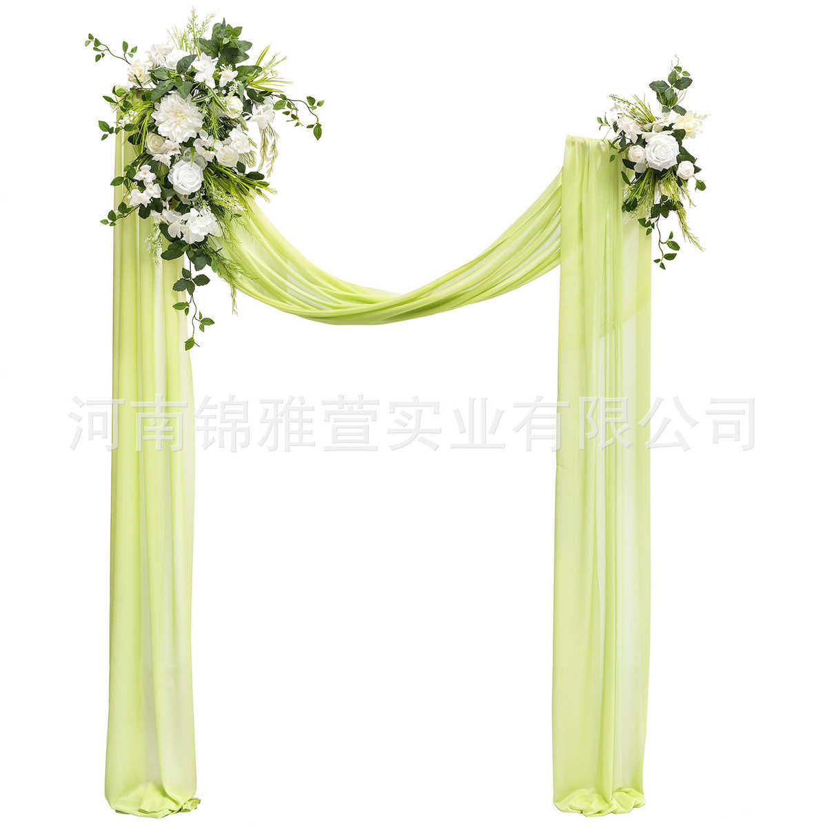 人造拱门帷幔纱幔雪纺仿真花三件套婚礼派对装饰厂家供货
