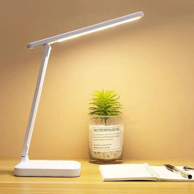 LED Touch Switch White Folding Desk Lamp Bedroom Bedside Stu