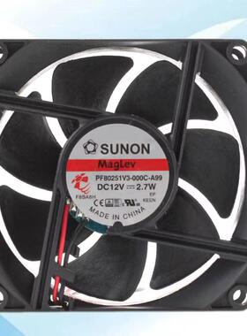 SUNON建准 PF80251V3-000C-A99 8025 12V 2.7W 机箱静音散热风扇
