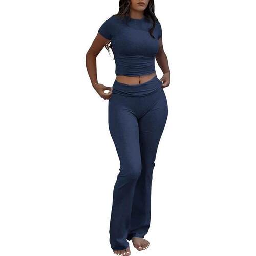A 32462 Women's T-shirt Flare Pants Set 女士 T 恤喇叭裤运动