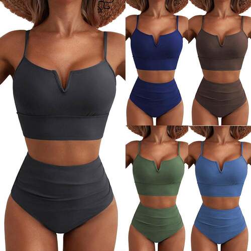 Bikini Women High Waisted Sets For Wire Two Piece Swimsuits
